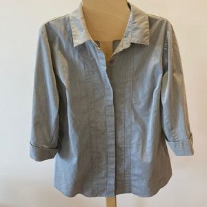 Gray 3/4 tailored Worthington Blouse M
